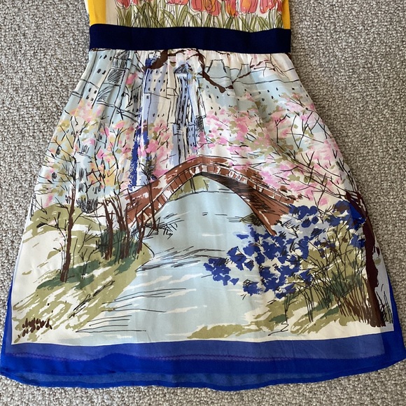 Anthropologie We Love Vera NYC Watercolor 100% Silk Sleeveless Dress Size 2 - Picture 8 of 15
